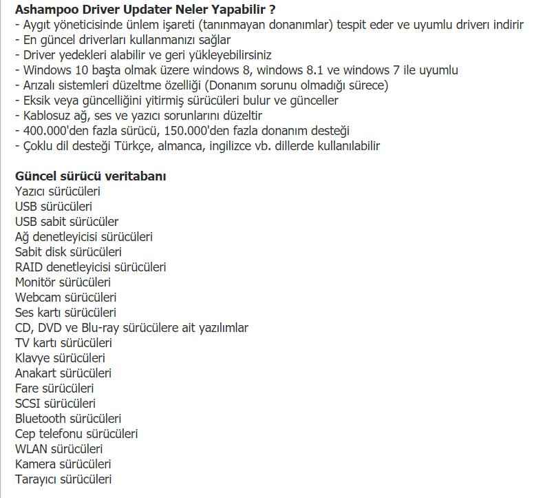 ashampoo driver updater 1.2.1.53382 turkce 1