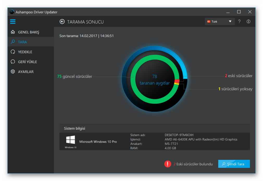 ashampoo driver updater 1.2.1.53382 turkce 3