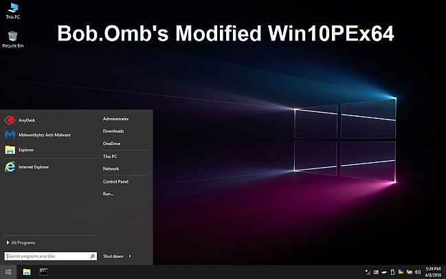 bob.ombe28099s modified win10pe indir e28093 portable win 10 1