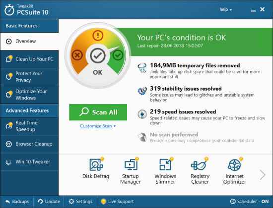 tweakbit pcsuite 10.0.17.0 pc bakim onarim programi 1