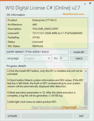 Windows 10 Digital License C#