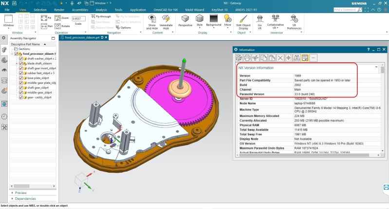 Siemens NX 1969 Build 2802 NX 1953 Series 1