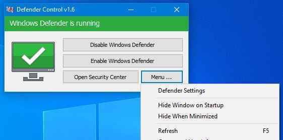 Windows Defender Control 1 1